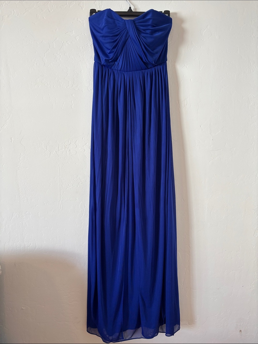 FINAL! David's Bridal Versa Convertible Strapless Cobalt Blue Chiffon Gown